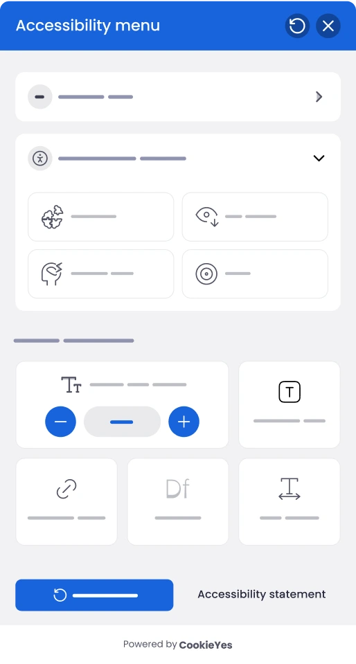 Accessibility widget menu preview