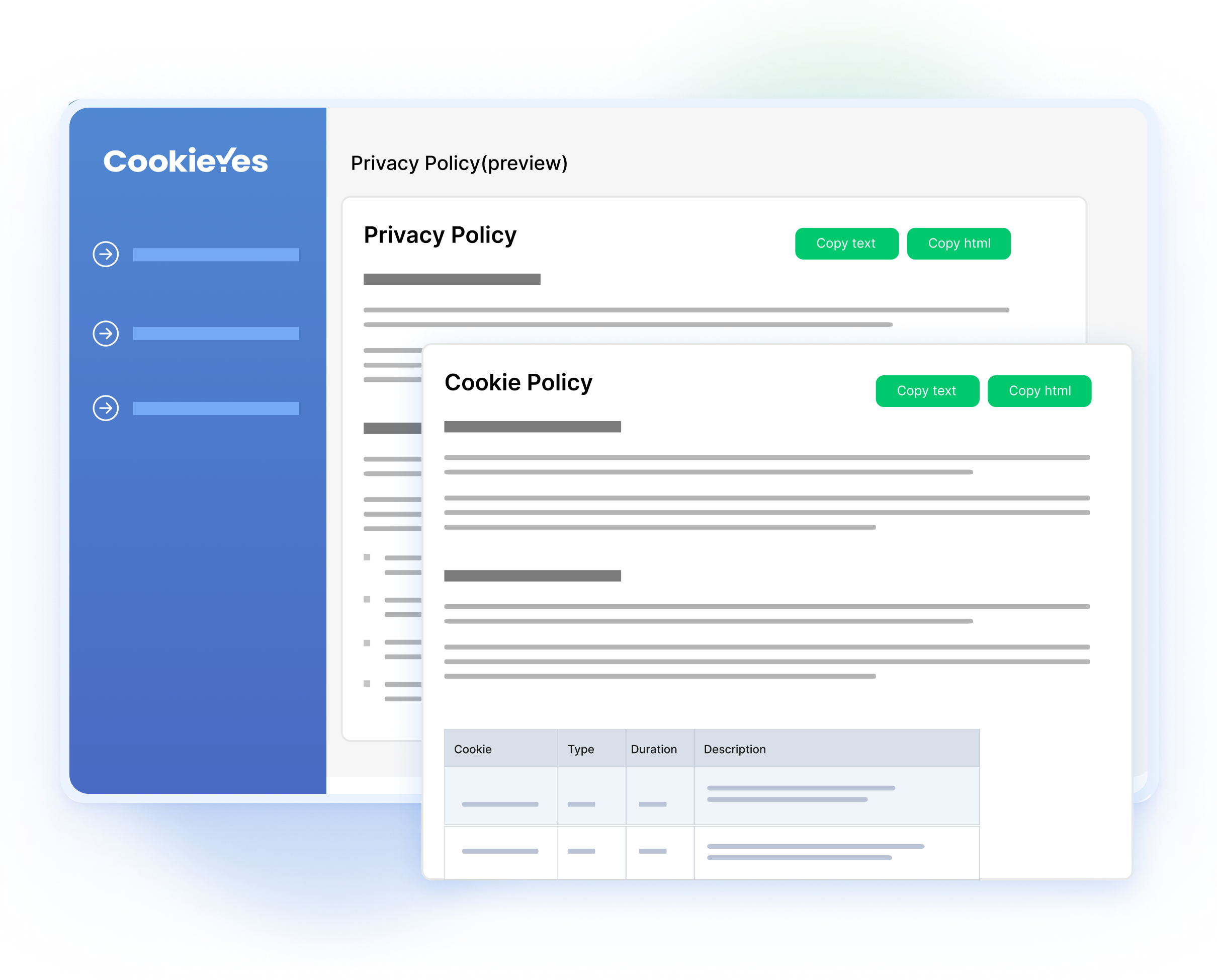 Free policy generators