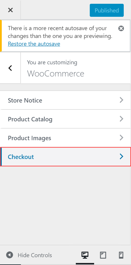 WooCommerce - Appearance - Checkout