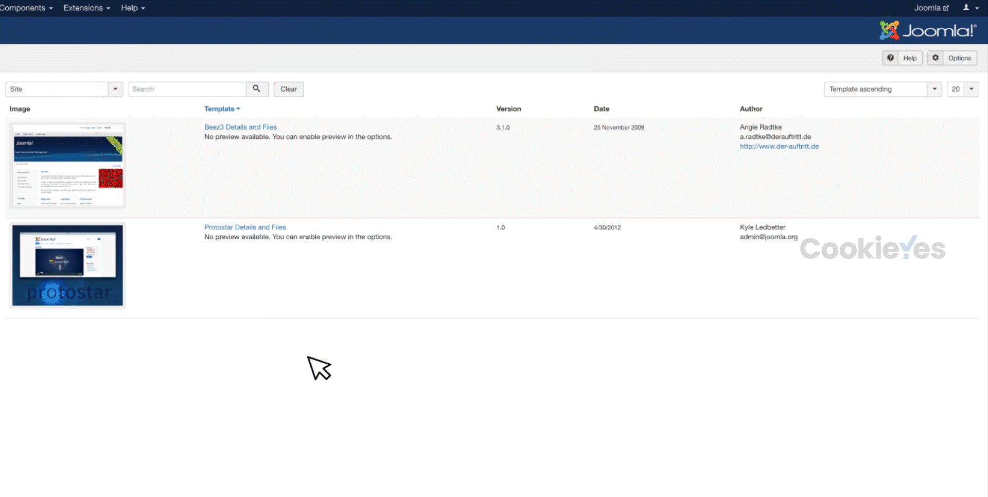 step 2 cookie banner installation on joomla