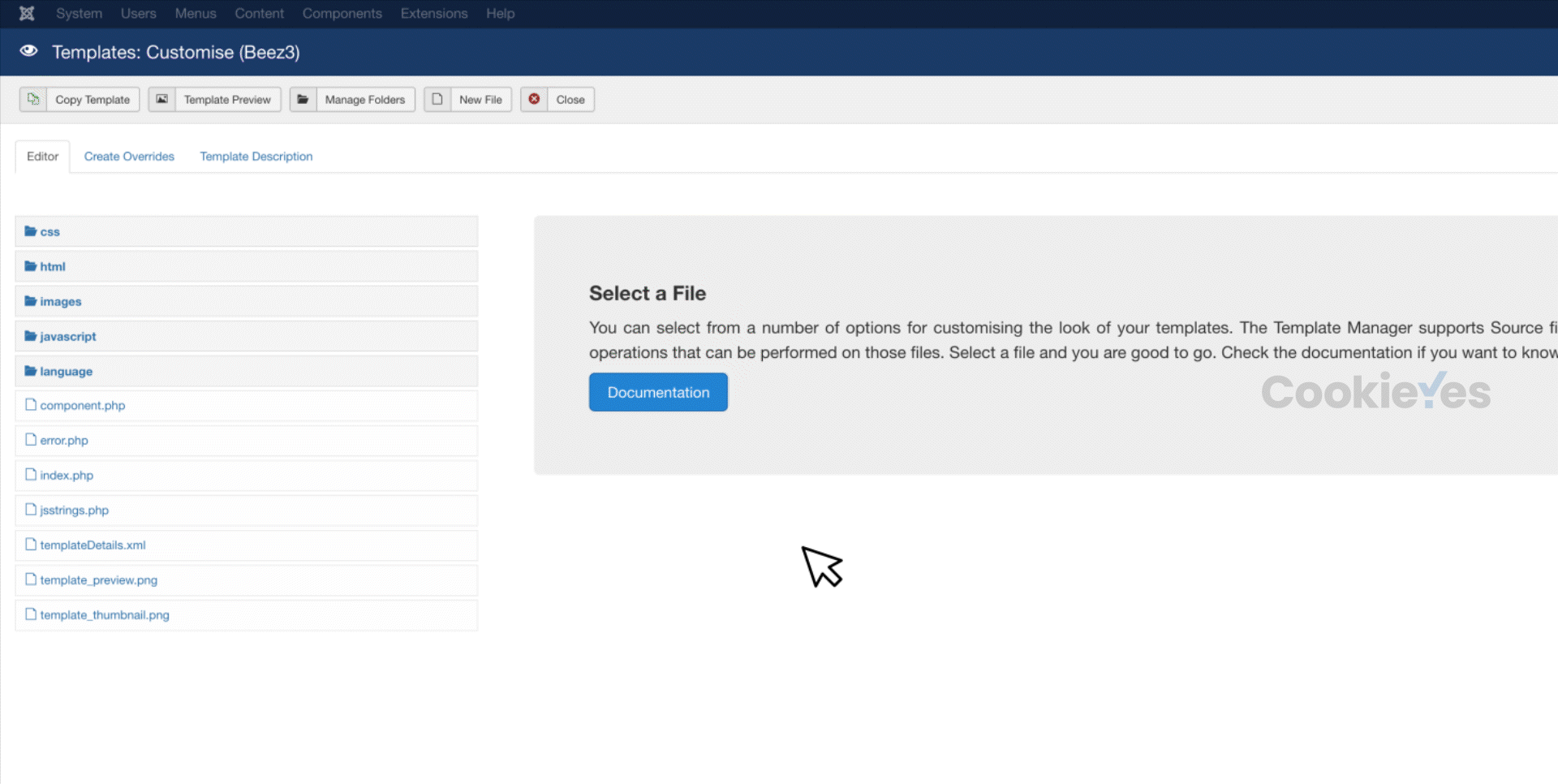step 3 cookie banner installation on joomla