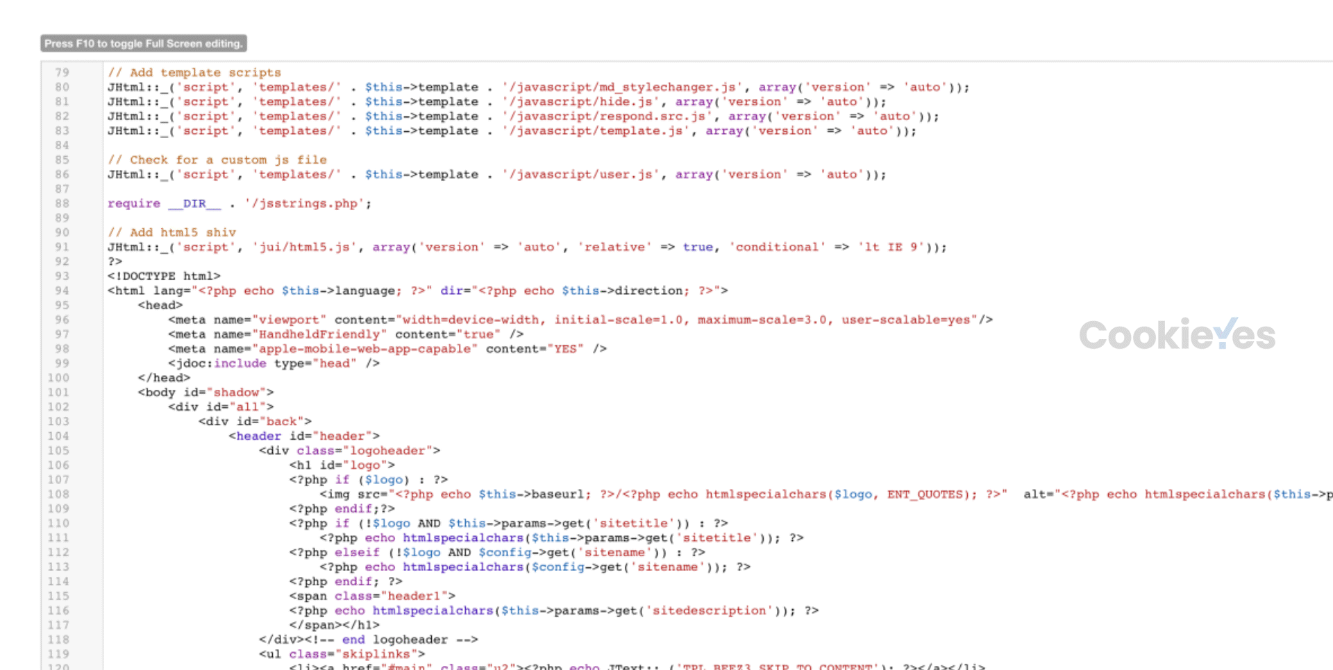 step 4 cookie banner installation on joomla