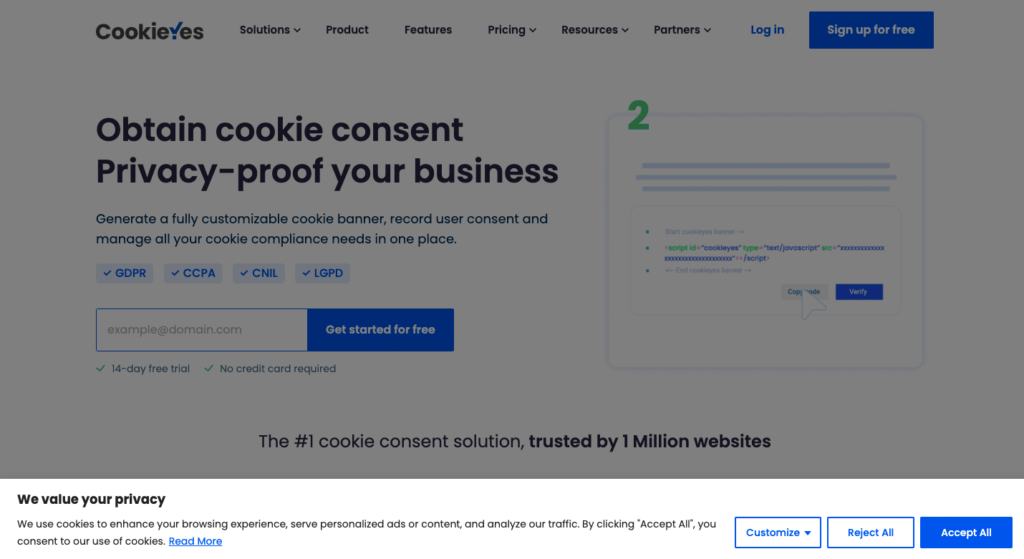 GDPR compliant cookie consent banner 