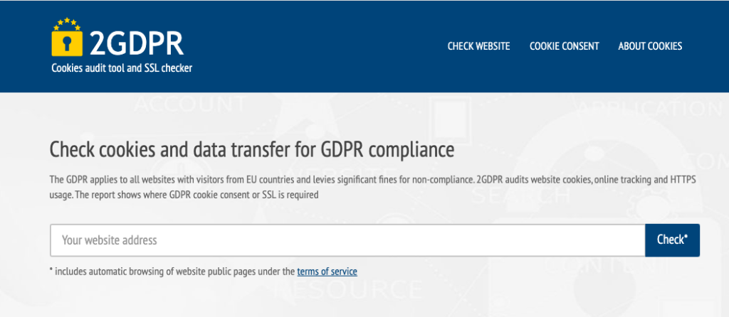 2gdpr website gdpr compliance checker