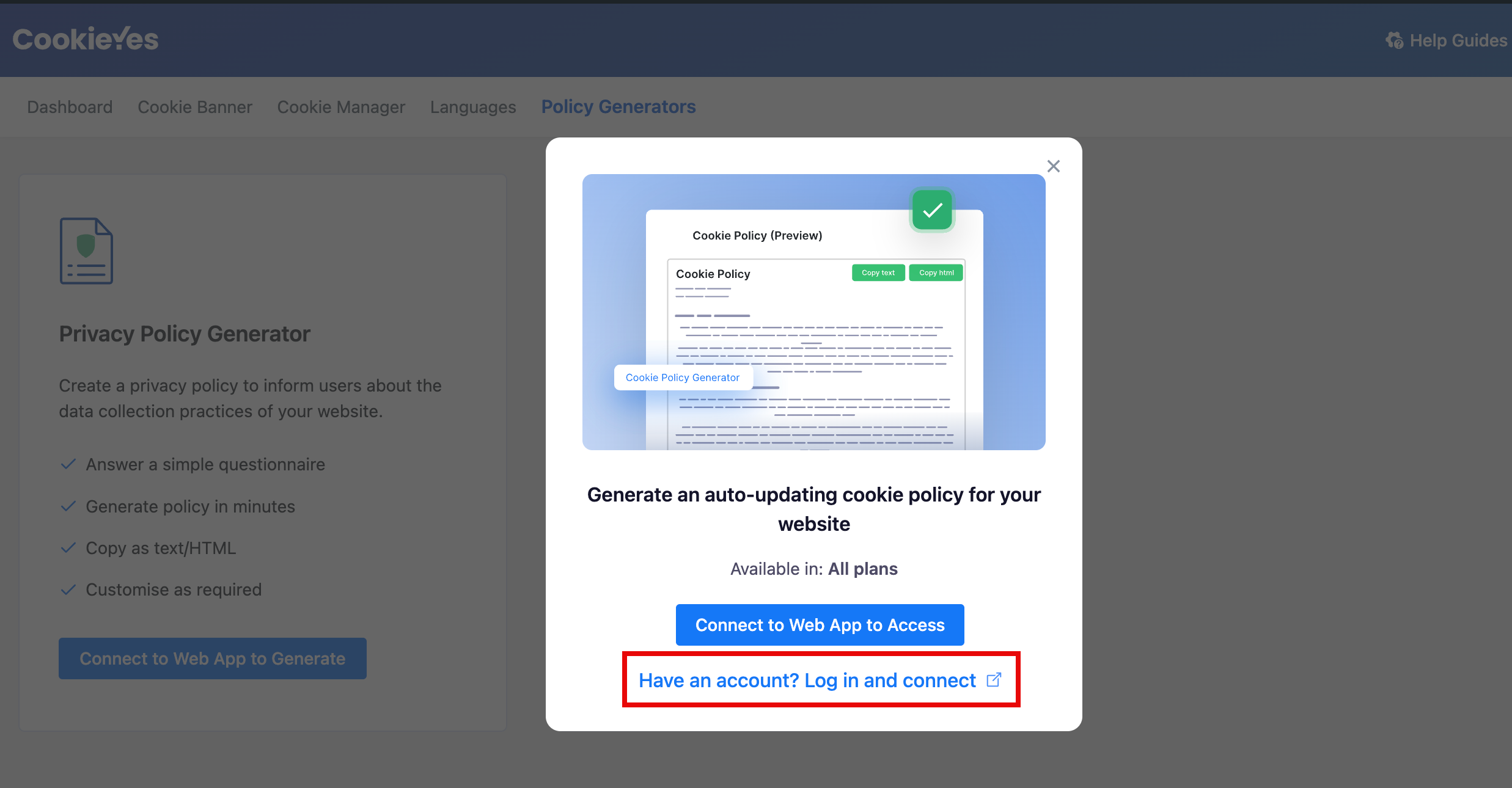 Have an Account? Log in and connect