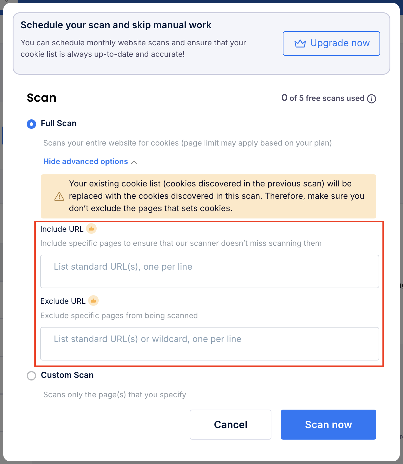 include & exclude URL