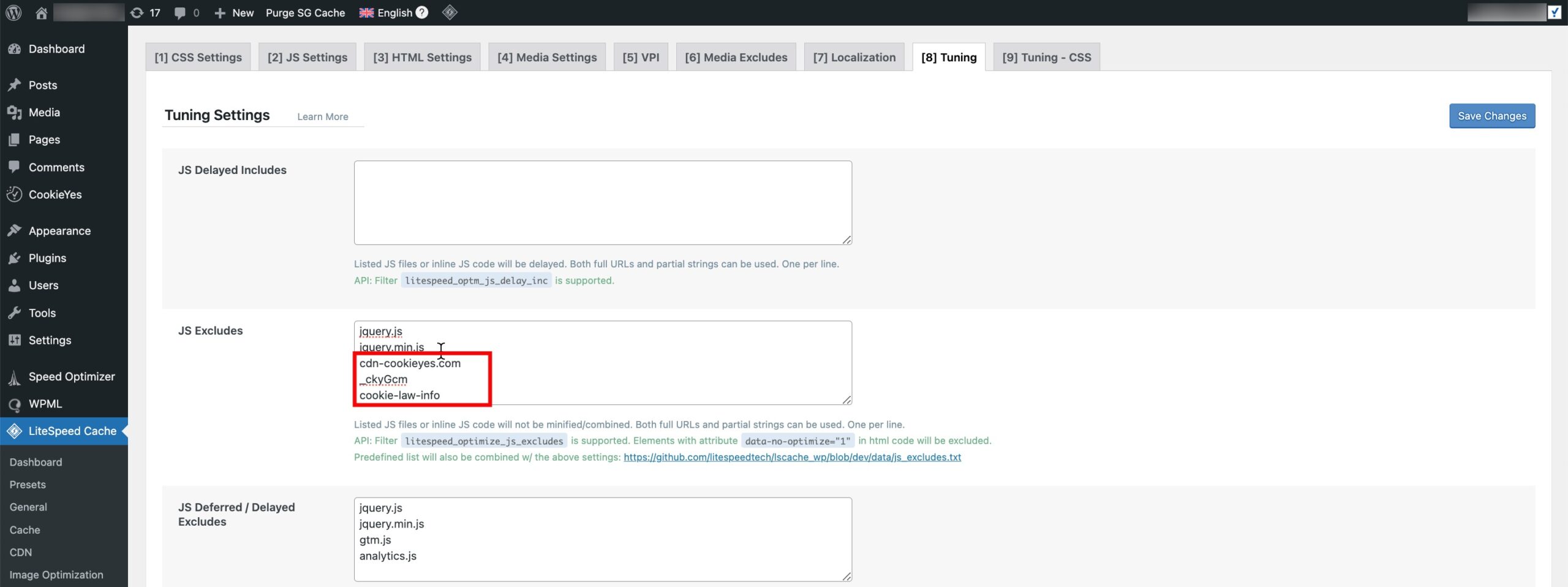 Method 2: JS Excludes