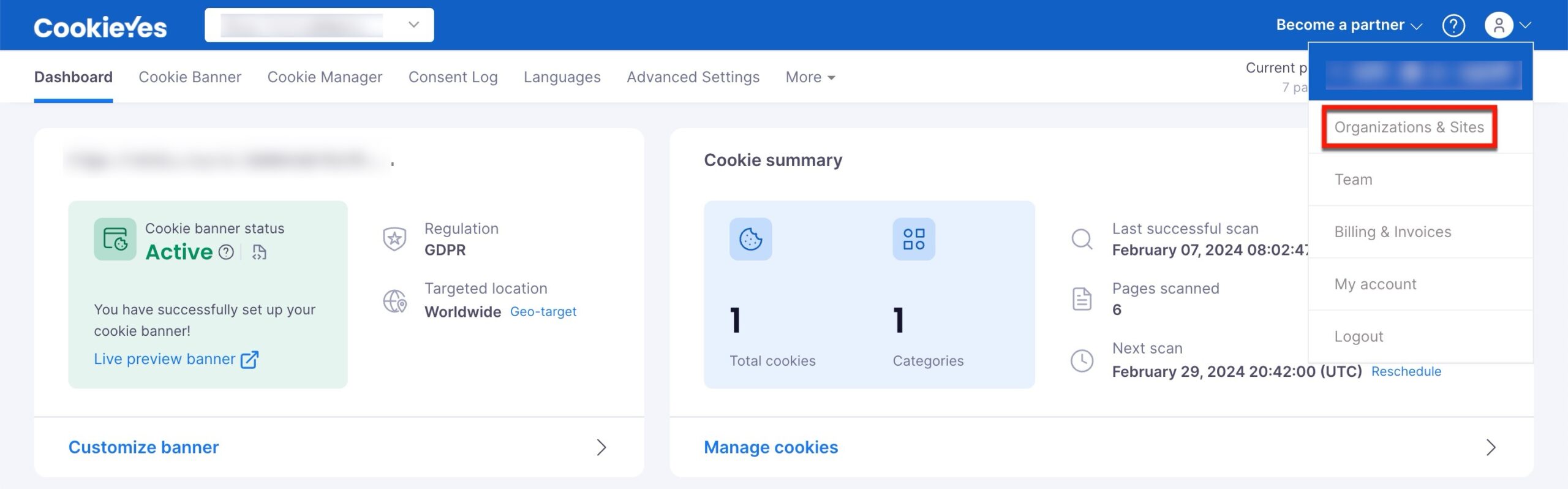 Dashboard: Add organization