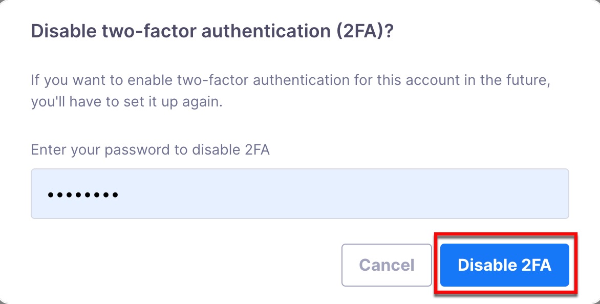 Disable 2FA