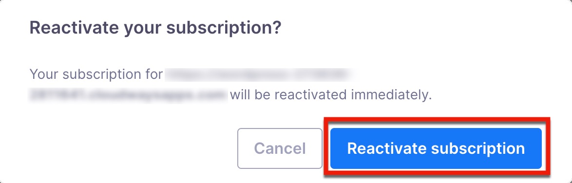 Reactivate Subscription