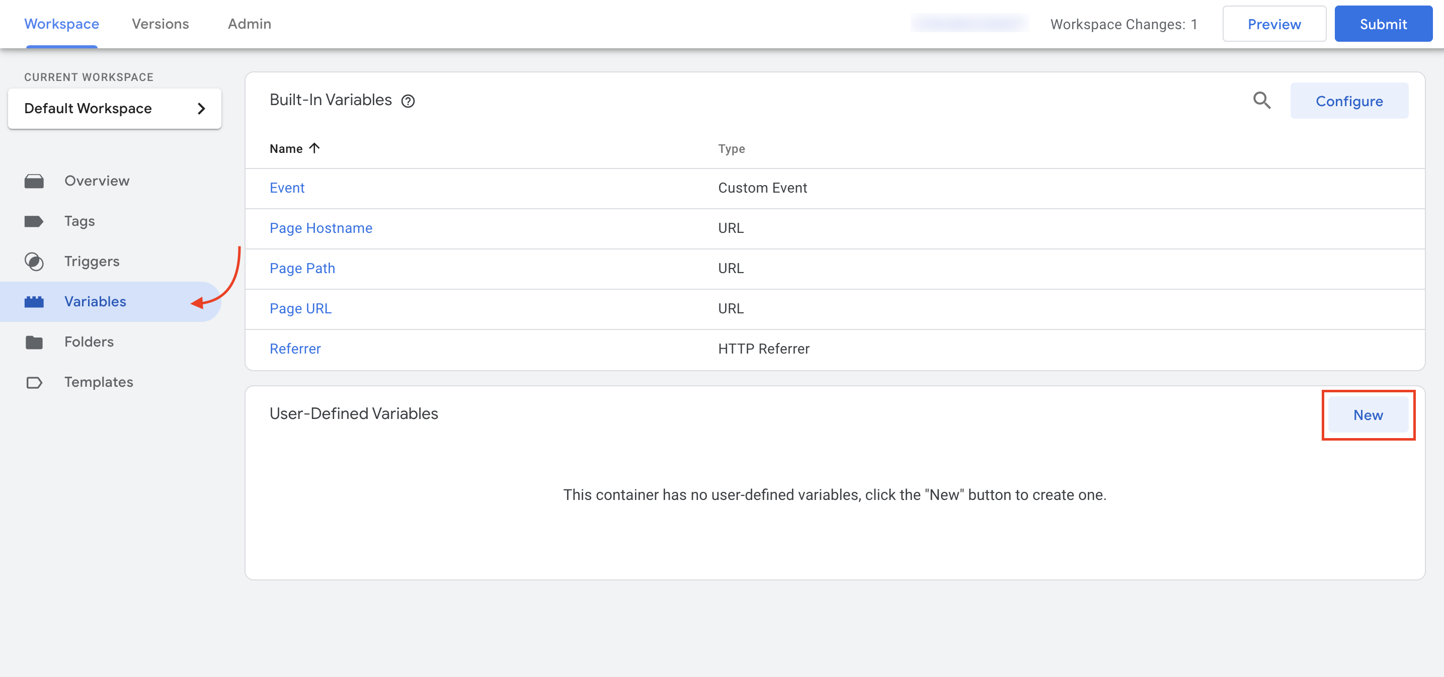 Create Variable