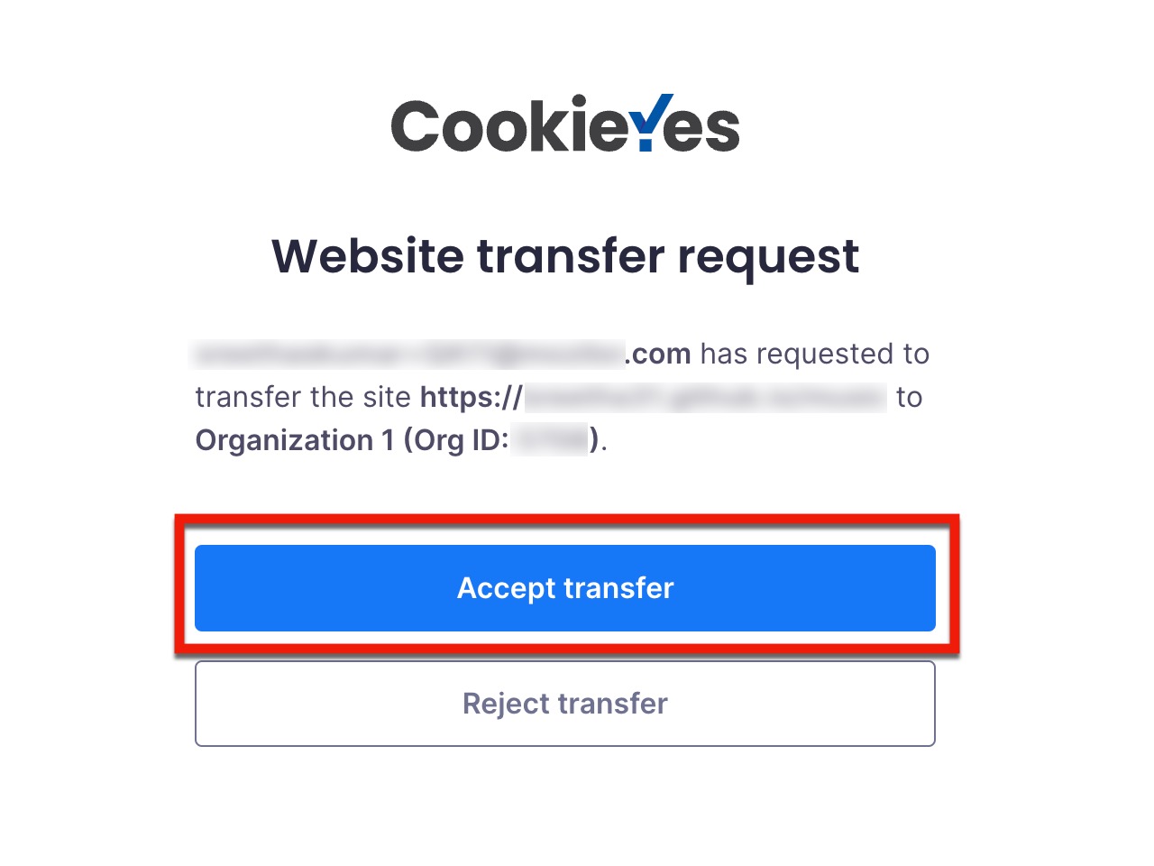 transfer for paid site