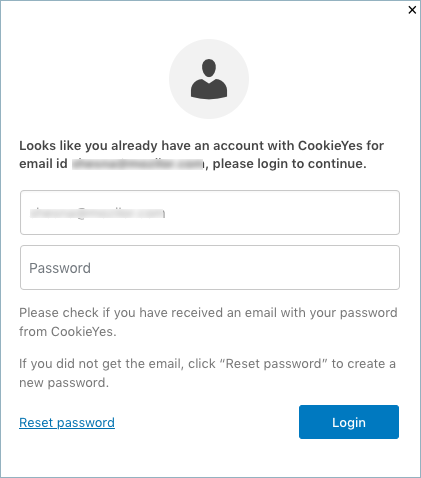 Login to CookieYes for existing users