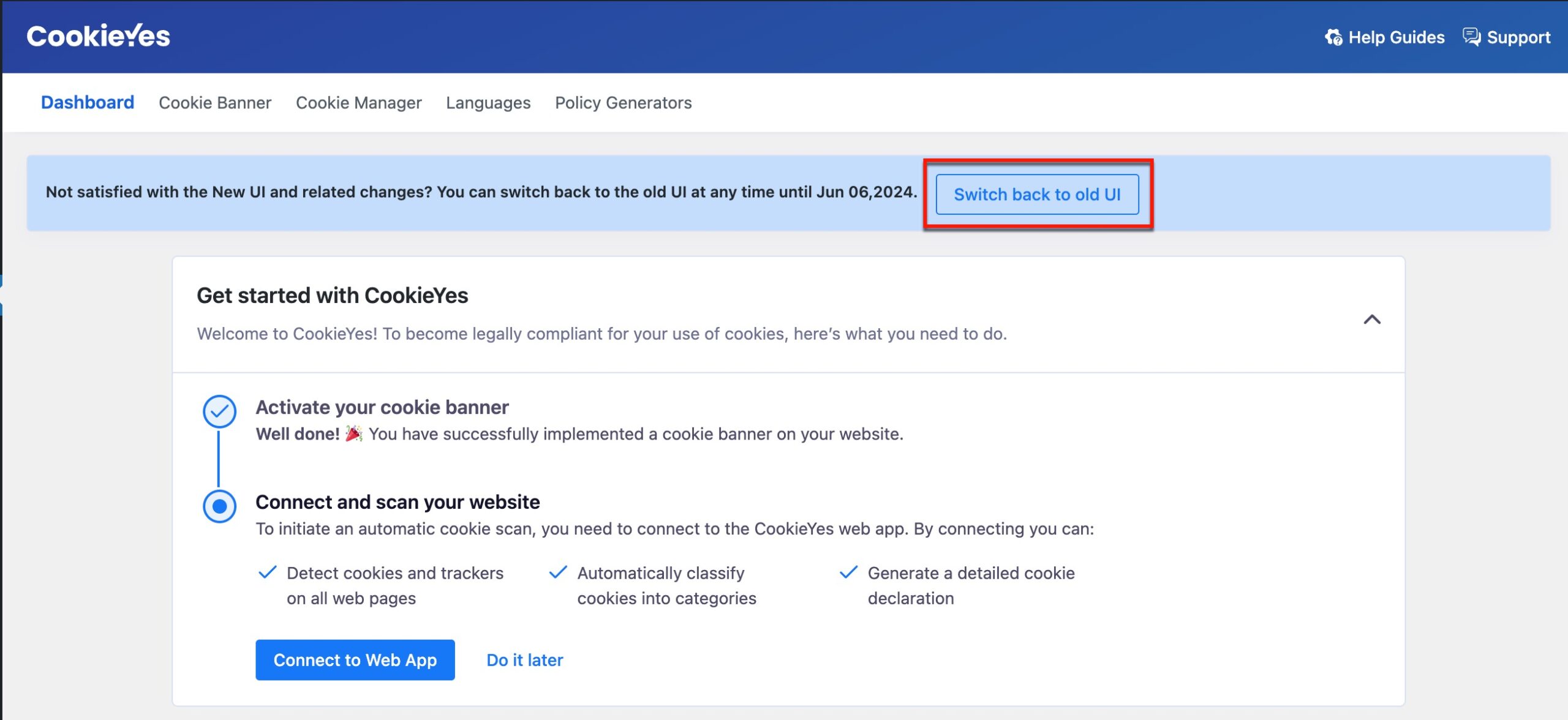 Rollback to old UI