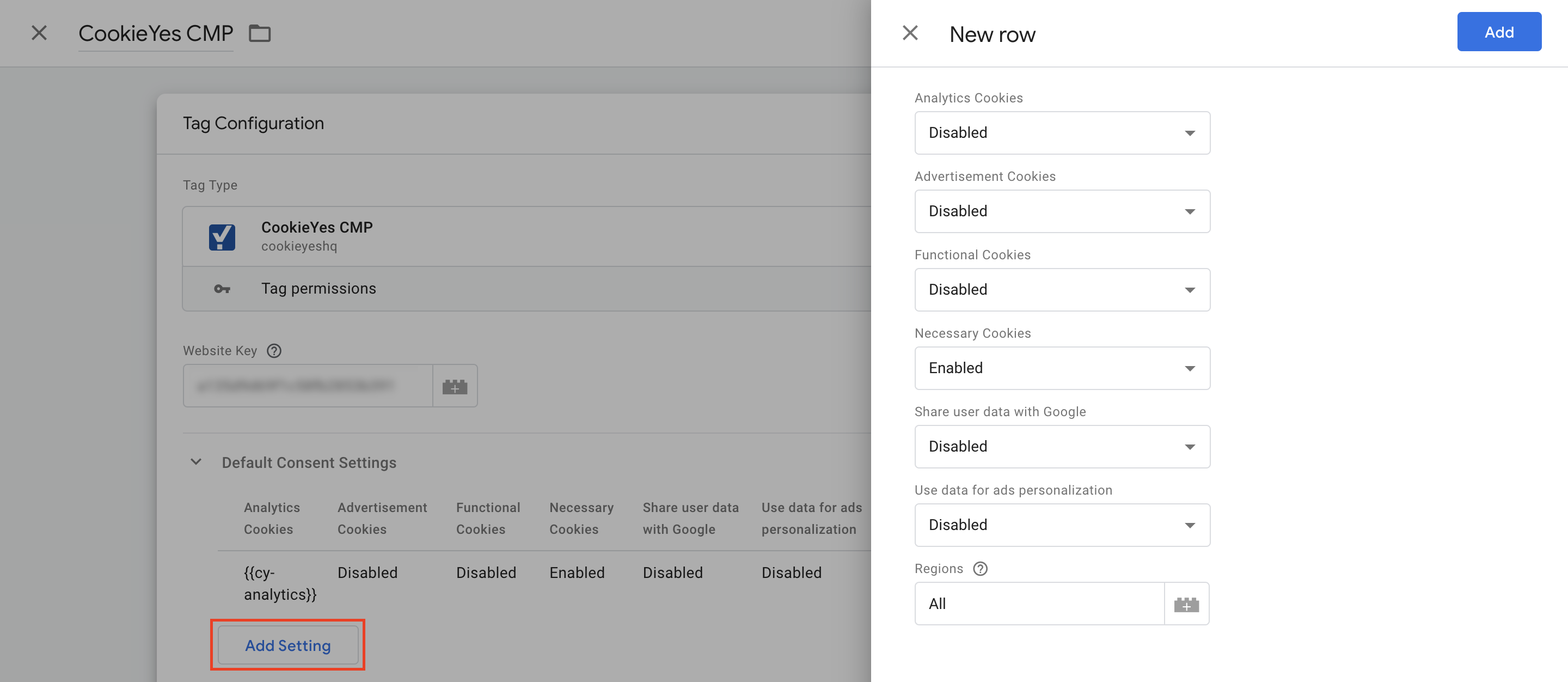 add settings