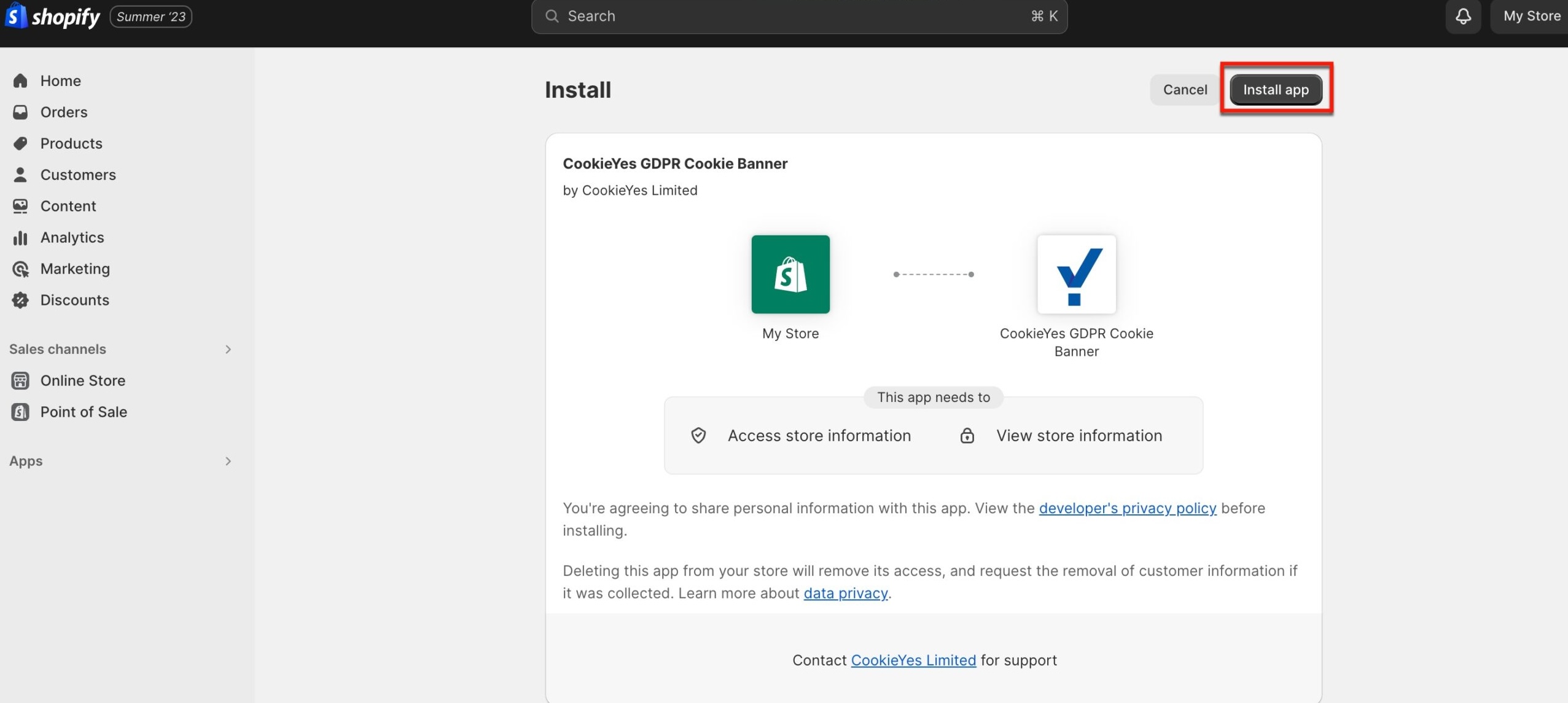 install app