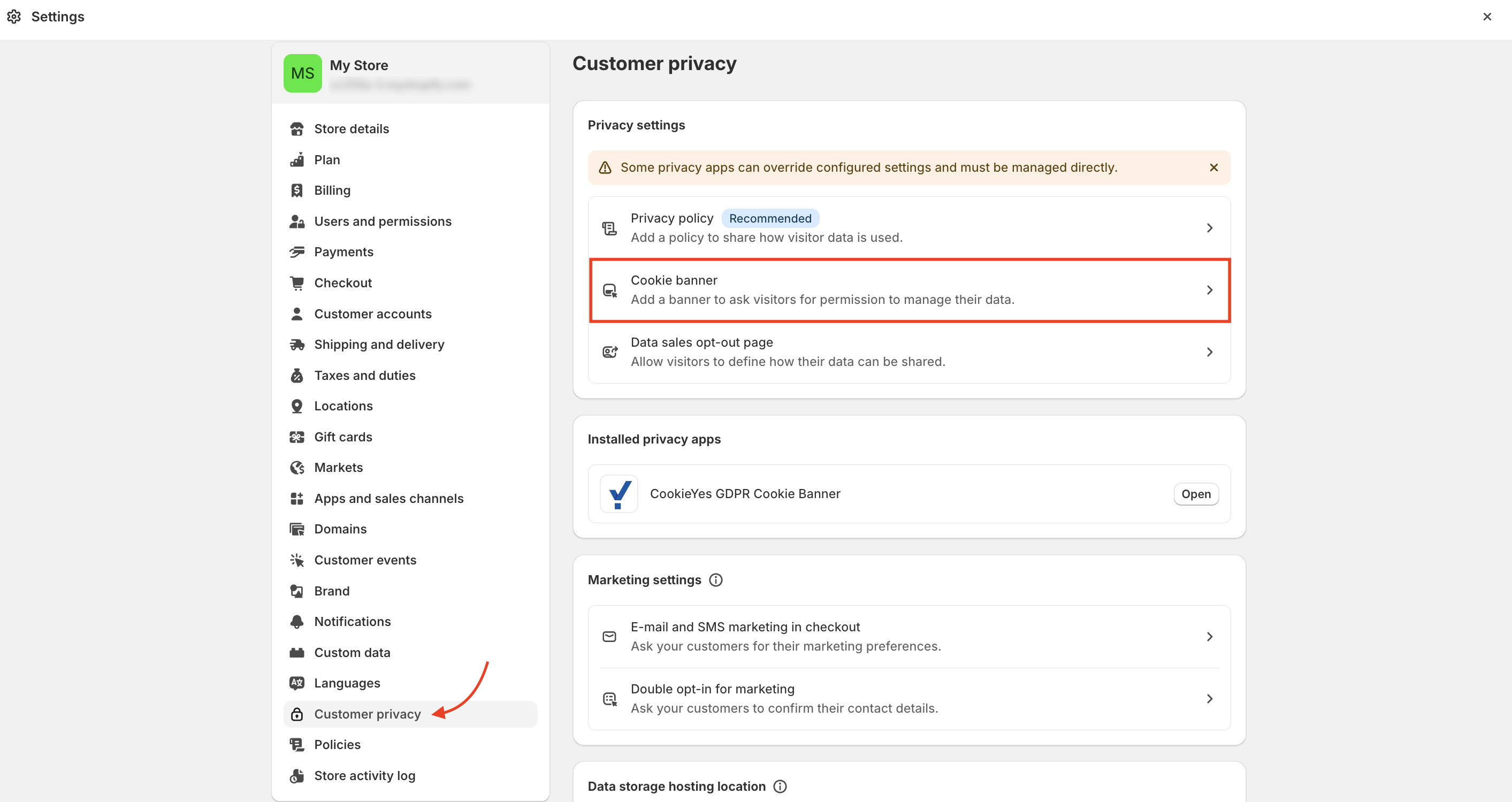 Customer privacy