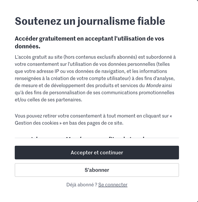 le monde consent or pay wall
