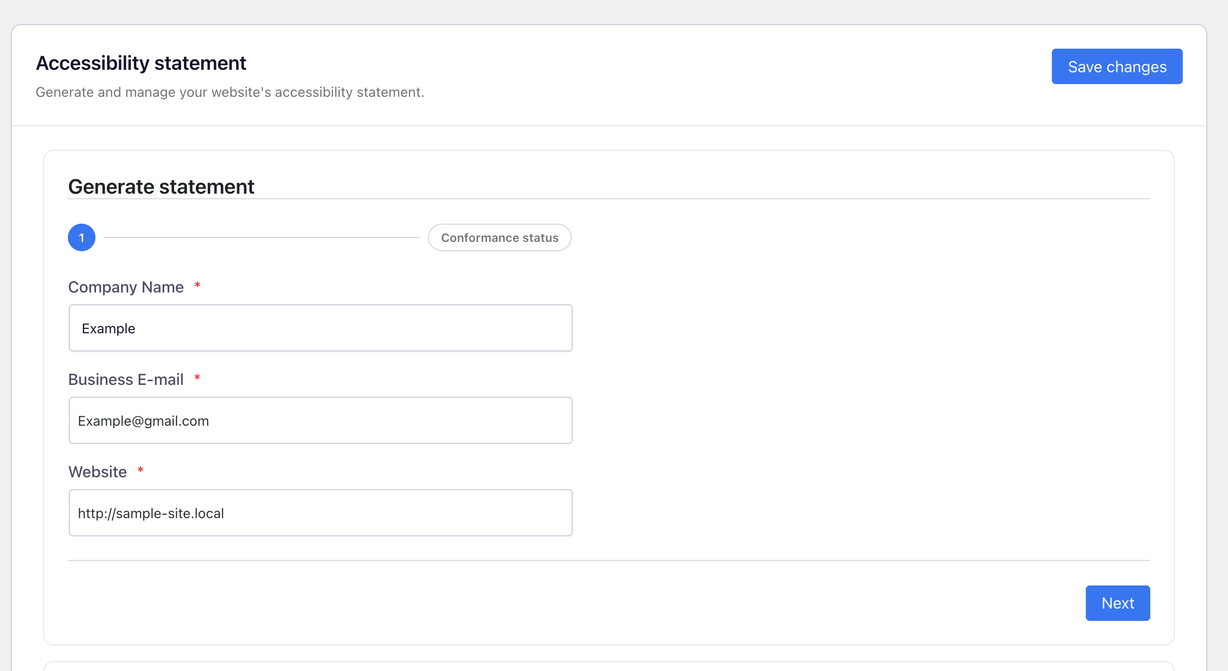 Generate statement section
