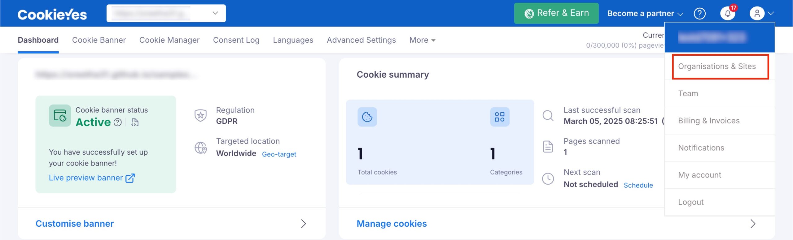 Site and Organization