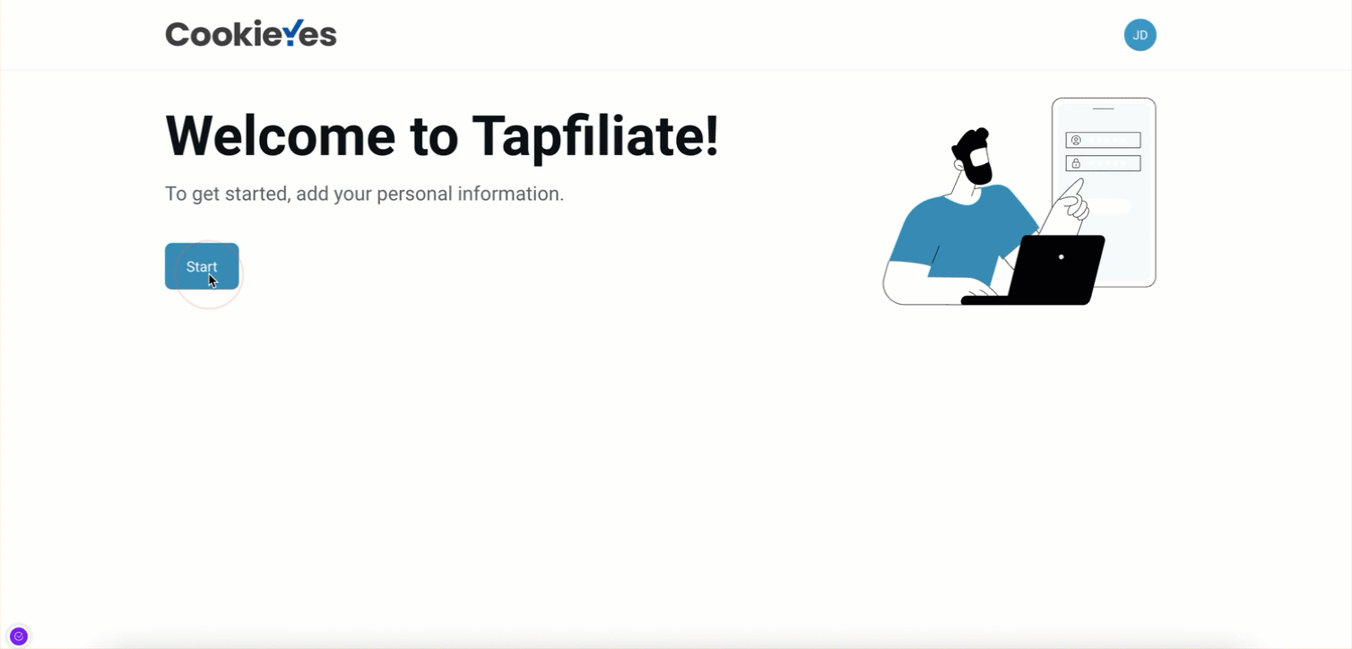 Setting up the profile for the CookieYes Affiliate Program