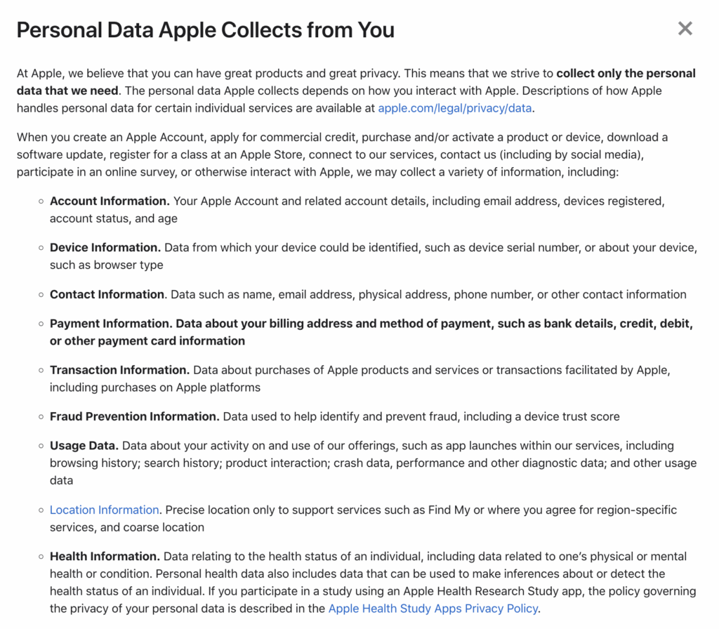 Raccolta Dati su Dispositivi Apple