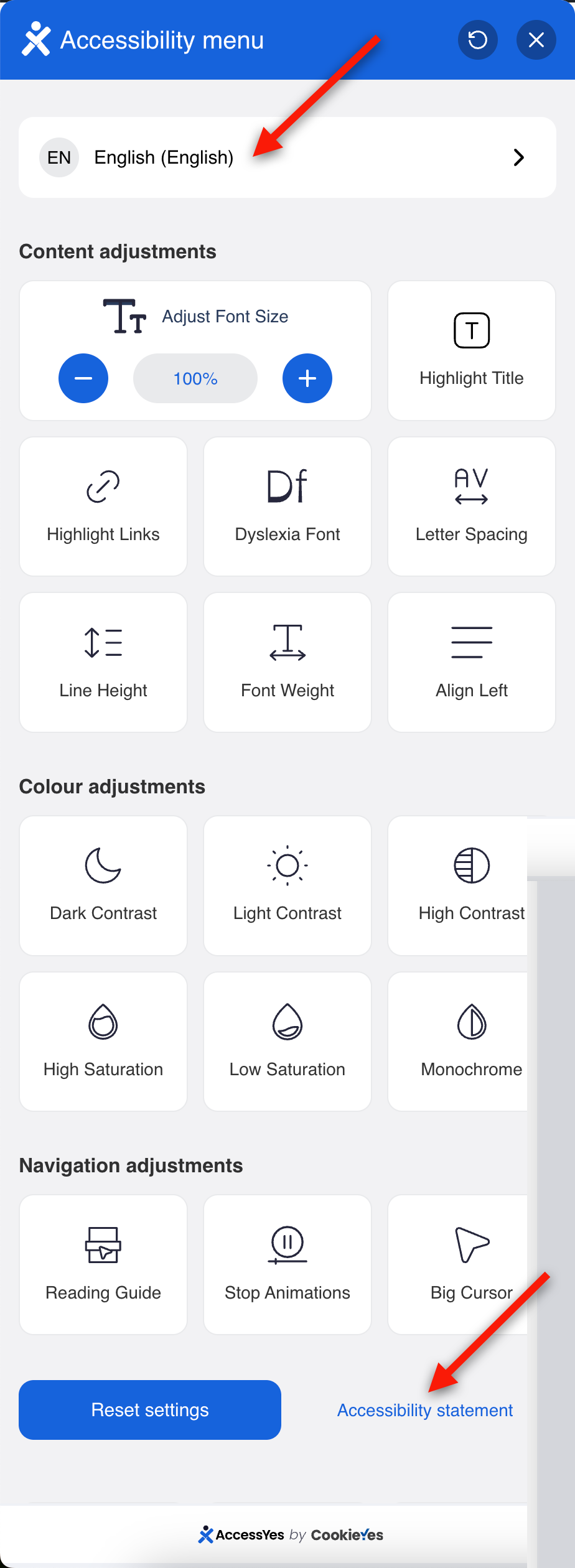 Language ans Accessibility Statement