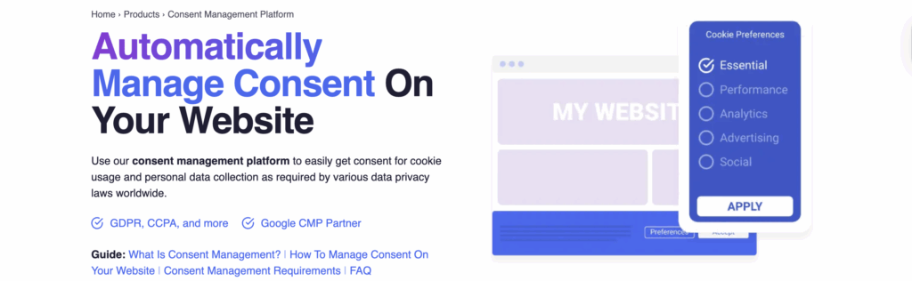Termly CMP landing page