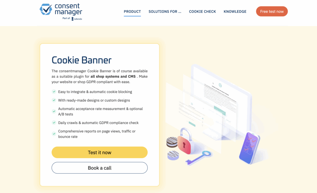 Consent Manager CMP Landing page