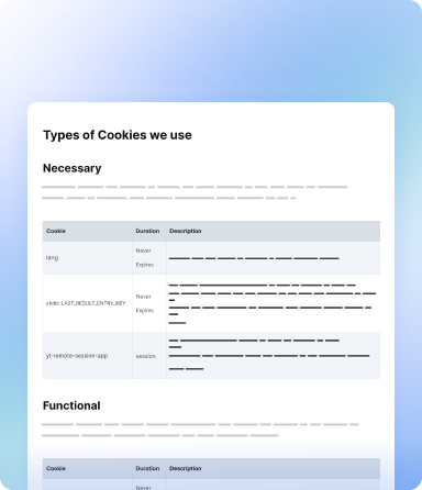 Feature: cookie declaration