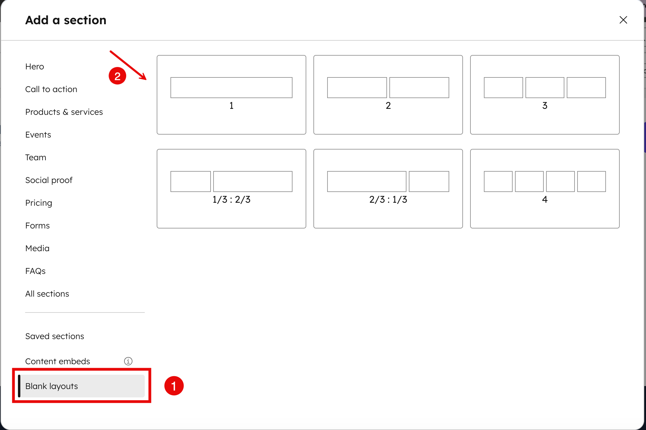 Select Blank Section